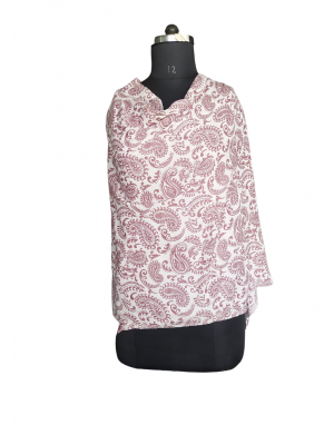 Women stole printed design cream